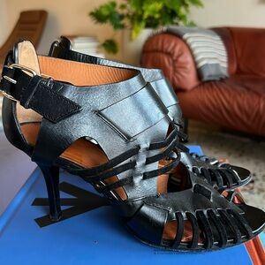 Givenchy black peep toe pumps 37